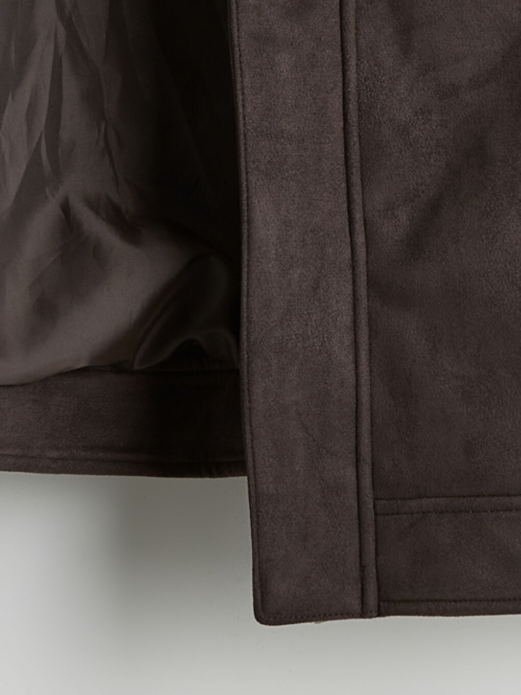 Kahverengi Standart Kalıp Süet Görünümlü Erkek Mont-6