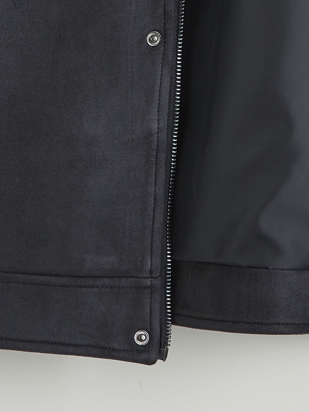 Petrol Standart Kalıp Süet Görünümlü Erkek Mont-6