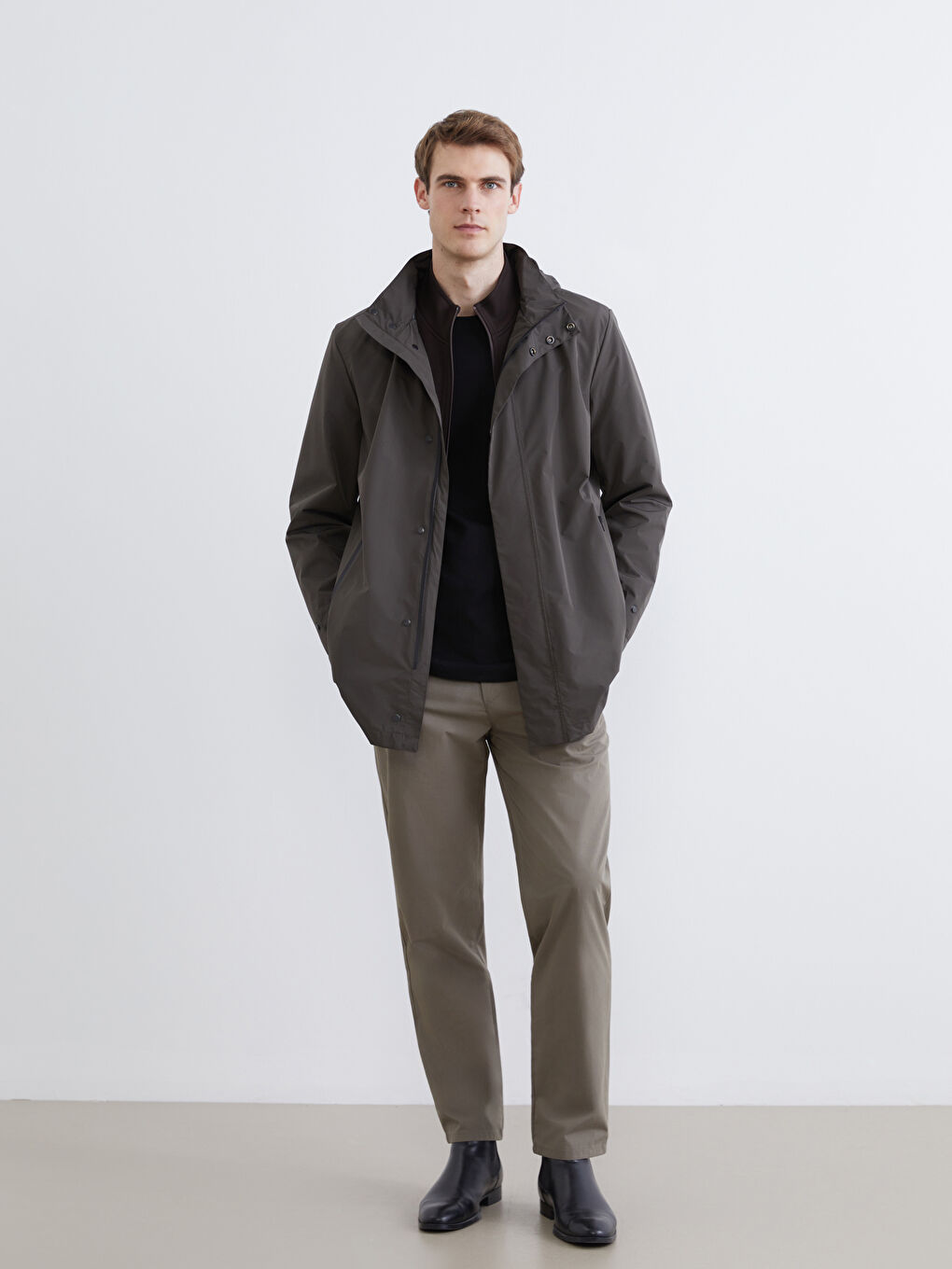 Mann KHAKI Regenmantel-1