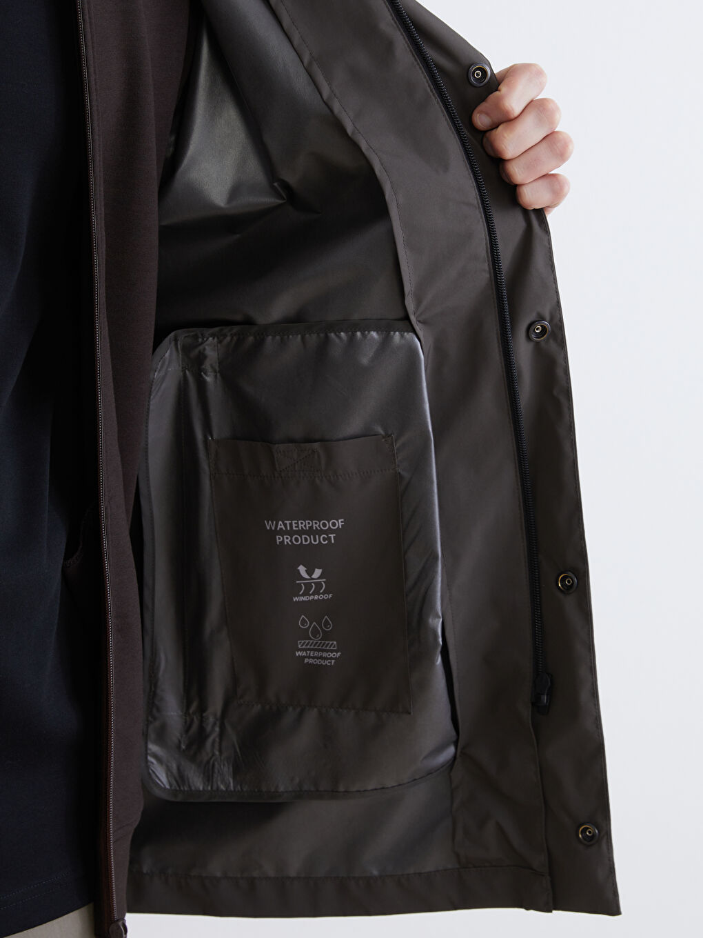 Mann KHAKI Regenmantel-3