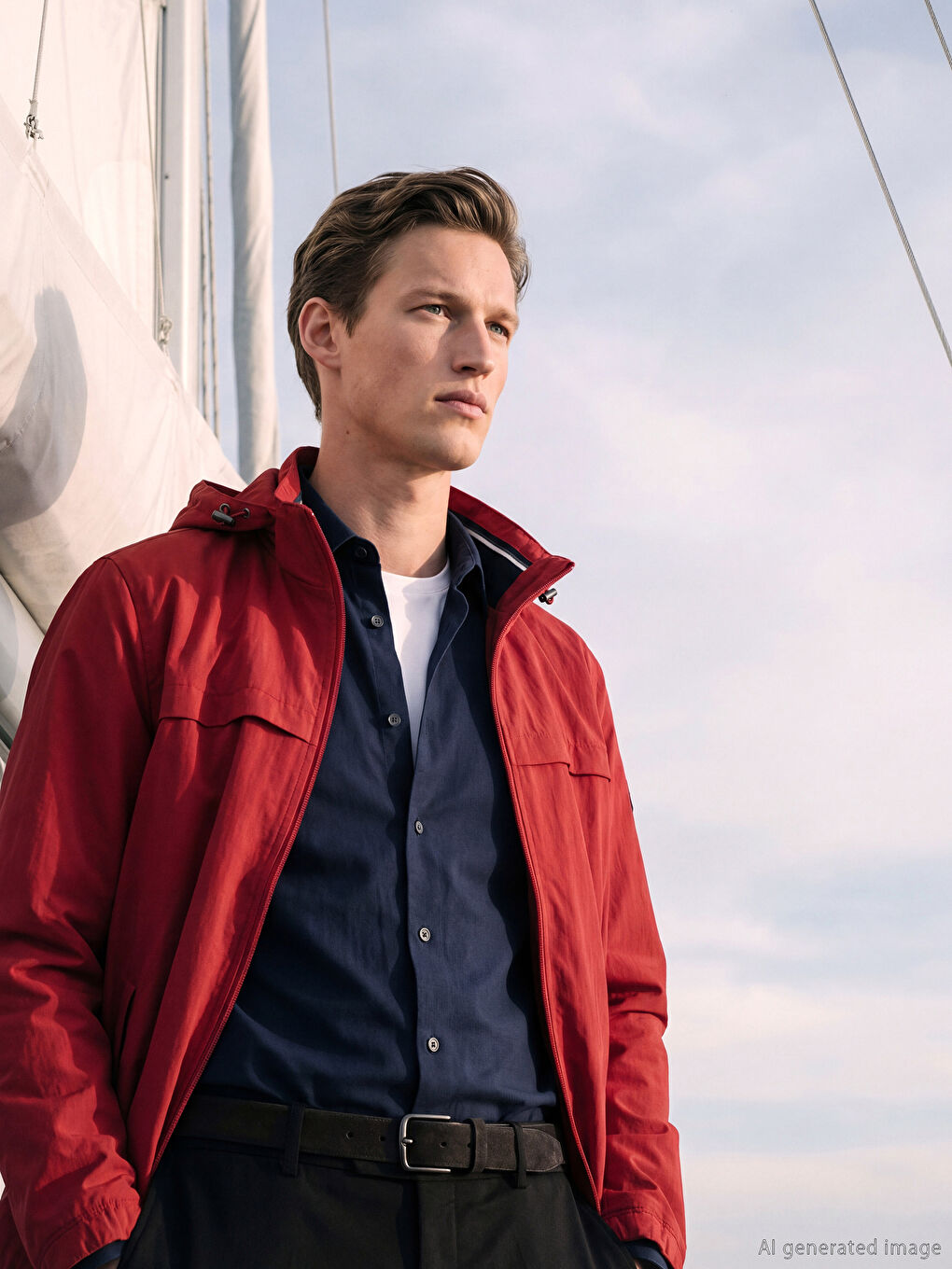 Тік пішімді капюшонды ерлер жаңбыр жамылғысы