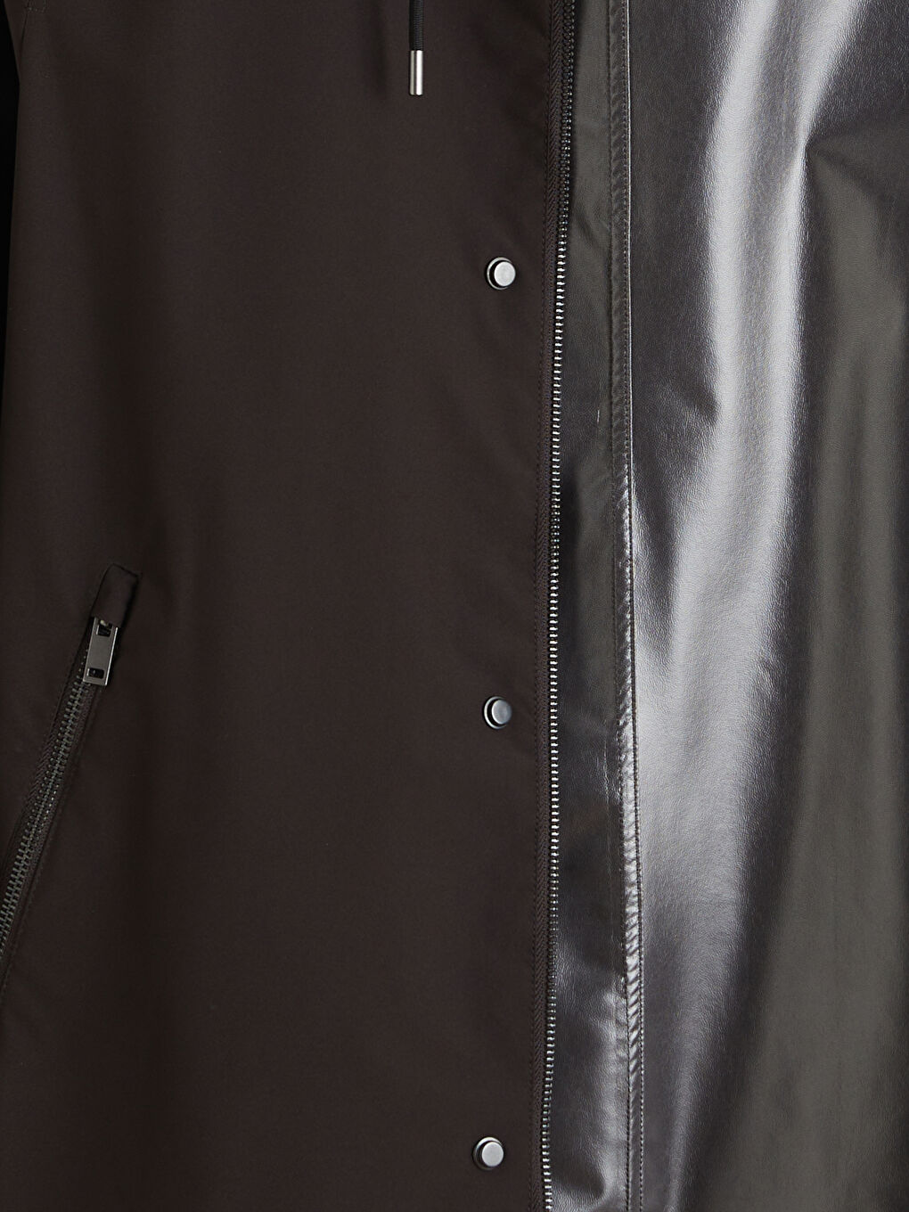 Kahverengi Standart Kalıp Kapüşonlu Erkek Yağmurluk-6