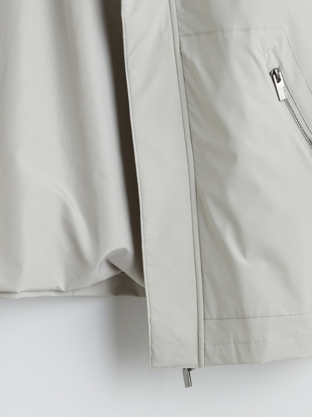 Gri Standart Kalıp Kapüşonlu Erkek Yağmurluk-2