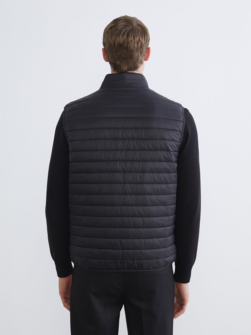 Siyah Dik Yaka Erkek Şişme Yelek-4