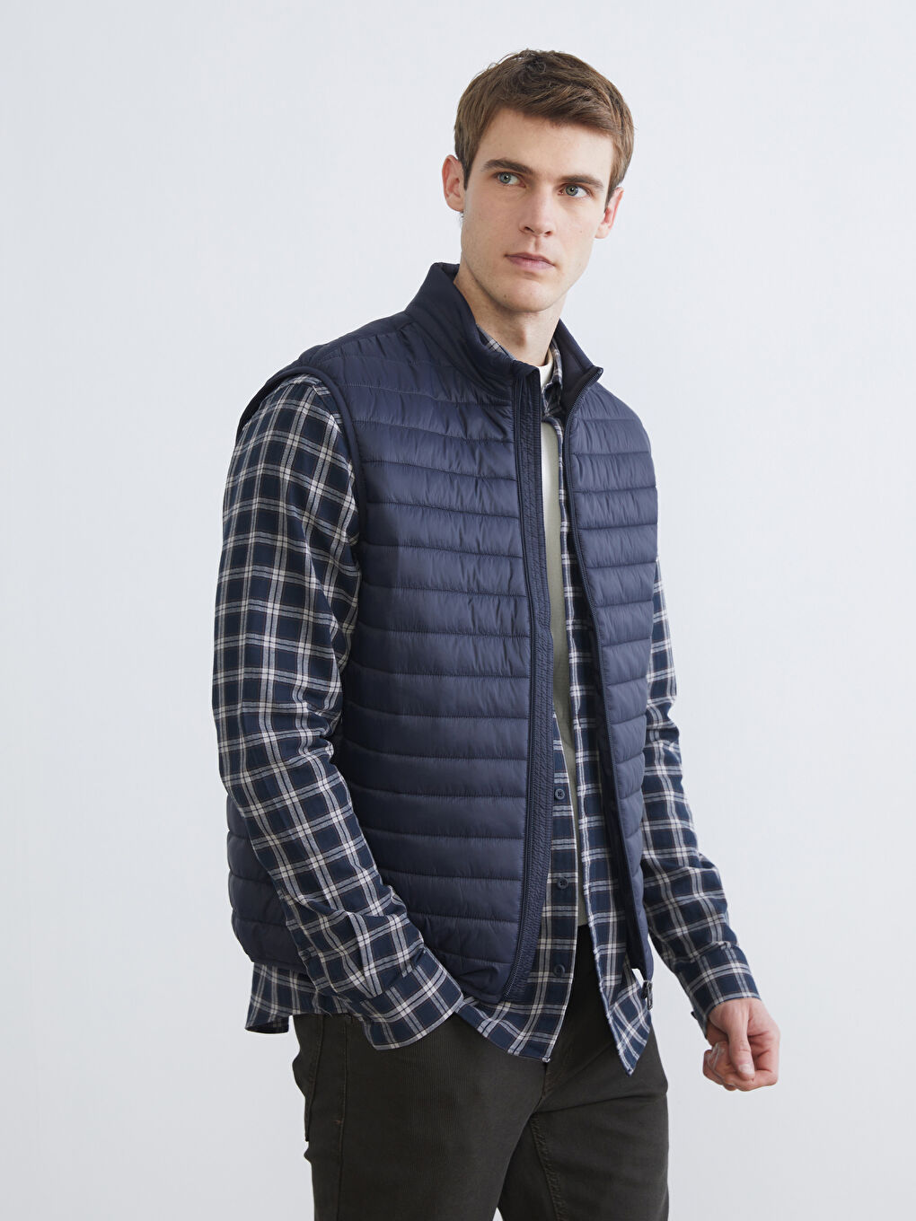 Жилет Мужской Надувной С Прямым Воротником