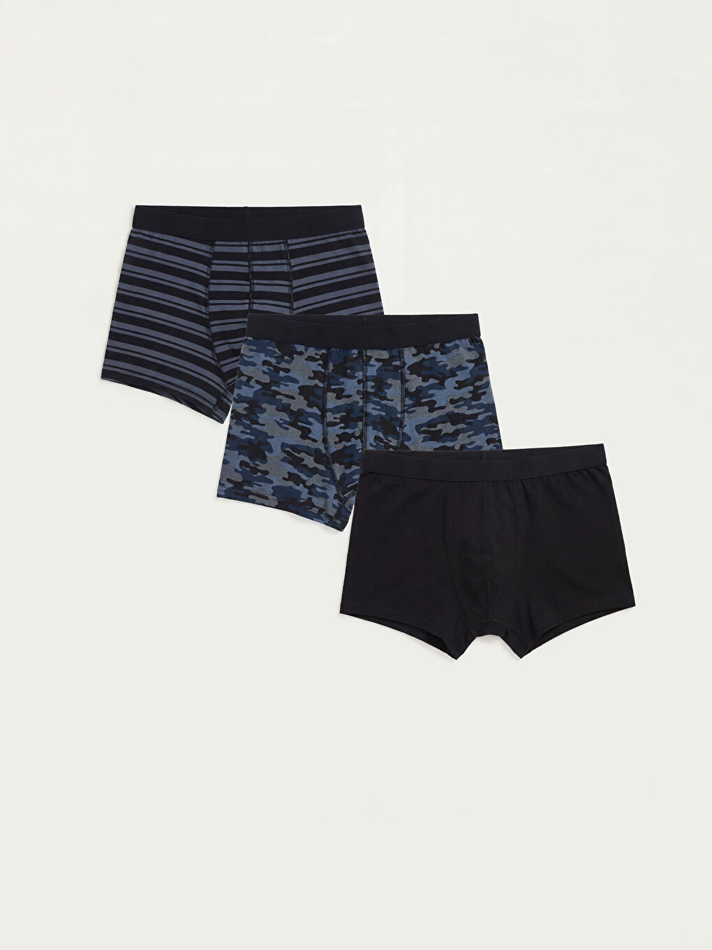 Siyah Standart Kalıp Pamuklu Esnek Erkek Boxer 3'lü