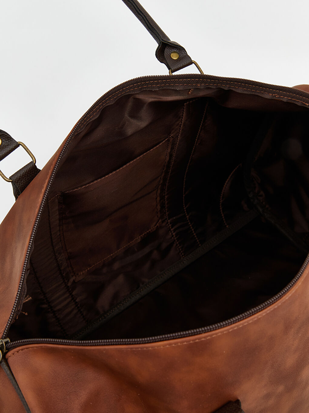 Kahverengi Süet Görünümlü Erkek Spor Çantası-4