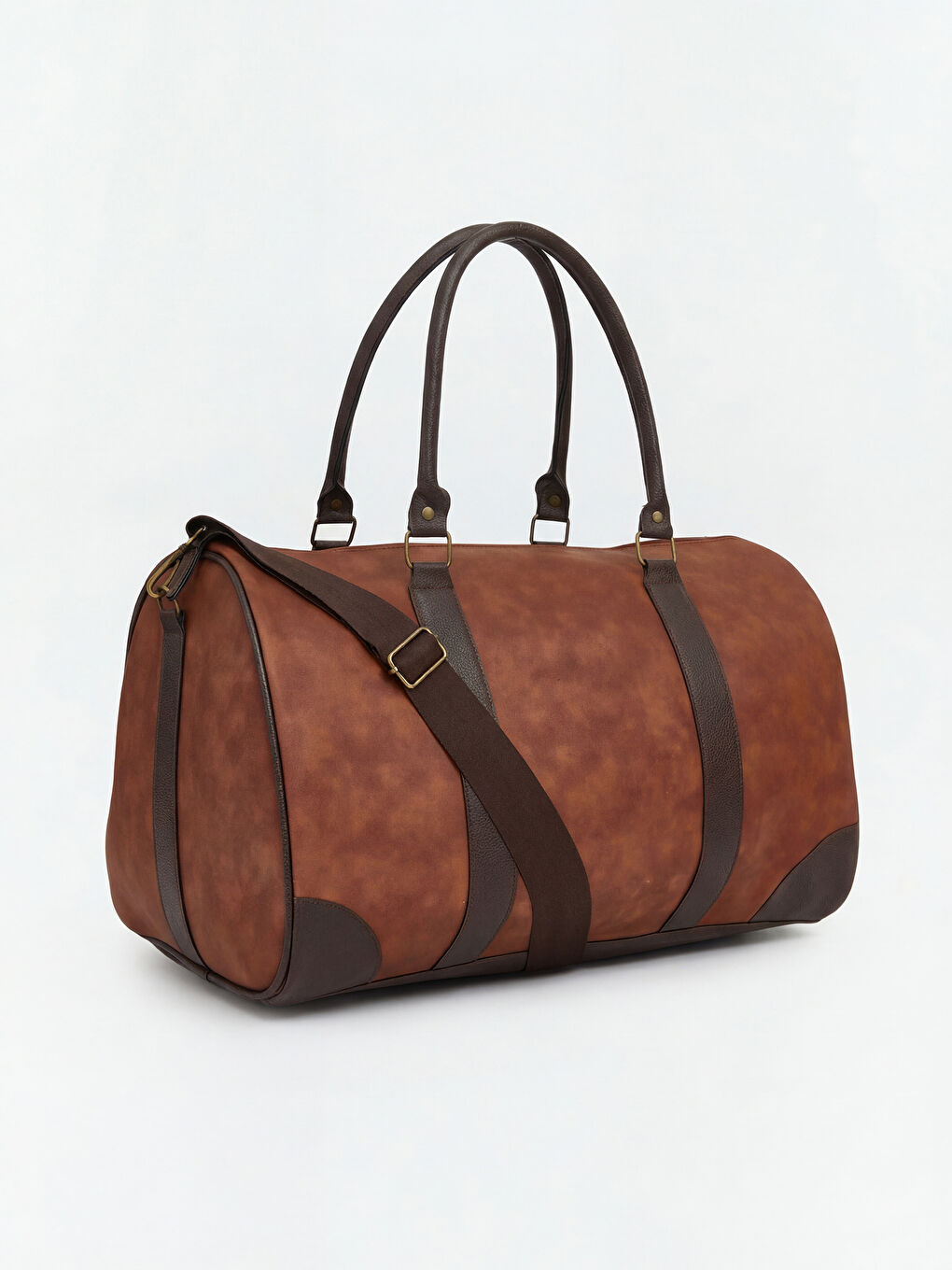 Kahverengi Süet Görünümlü Erkek Spor Çantası-1