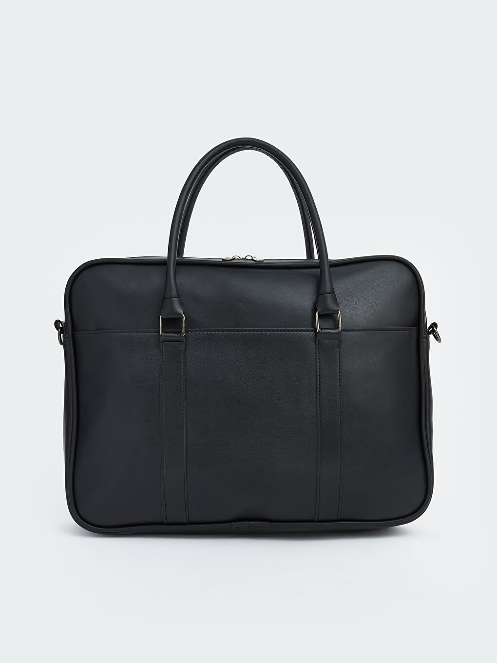 Siyah Deri Görünümlü Erkek Laptop Çantası
