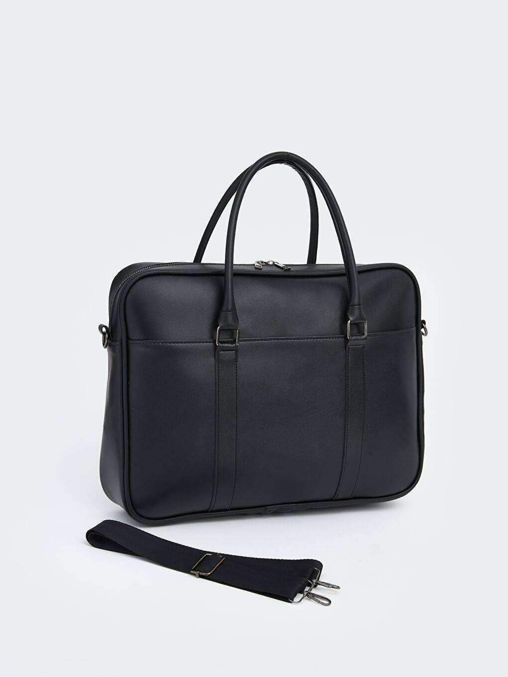 Siyah Deri Görünümlü Erkek Laptop Çantası-1