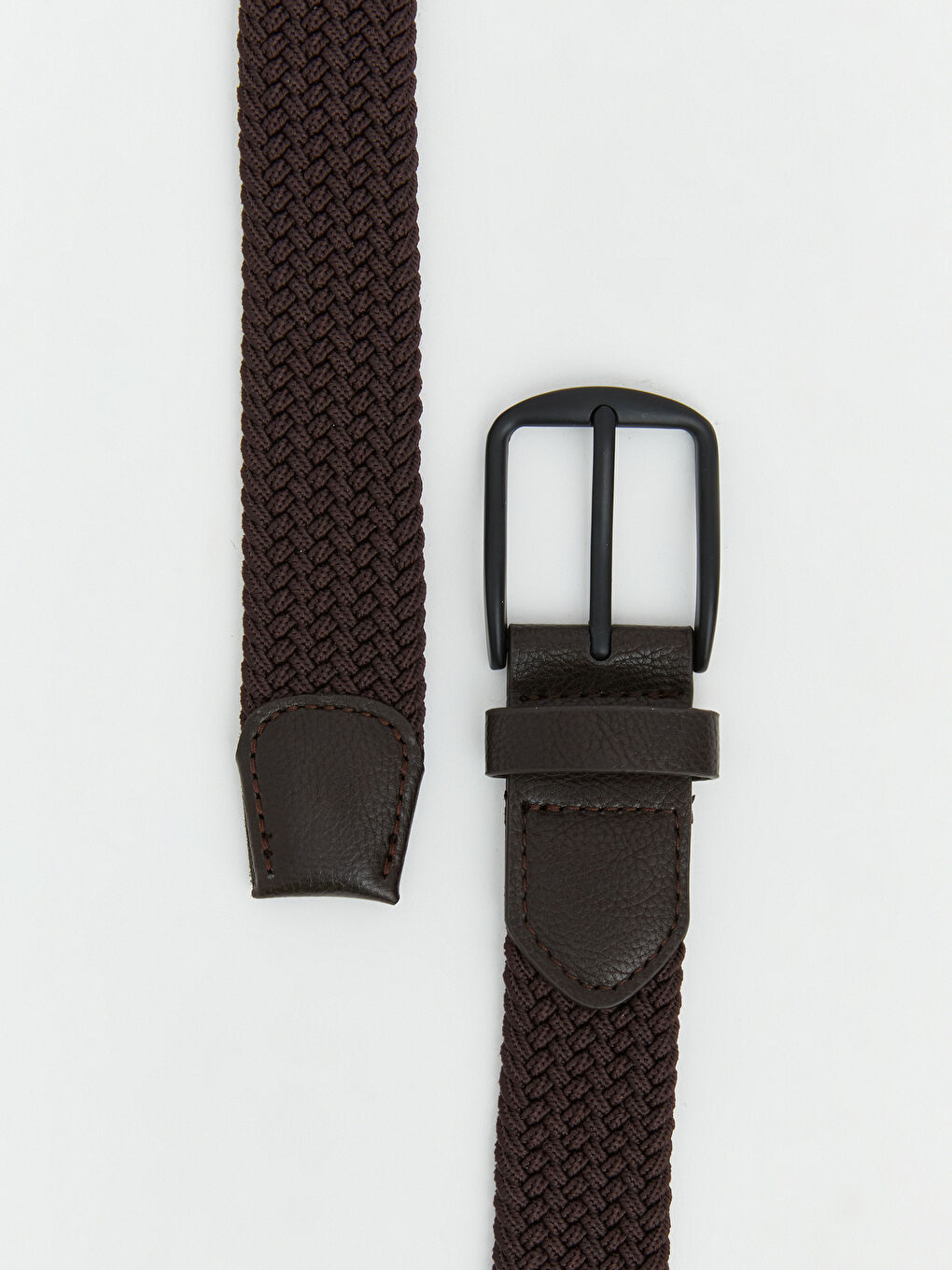 Kahverengi Örgü Desenli Erkek Kemer-2