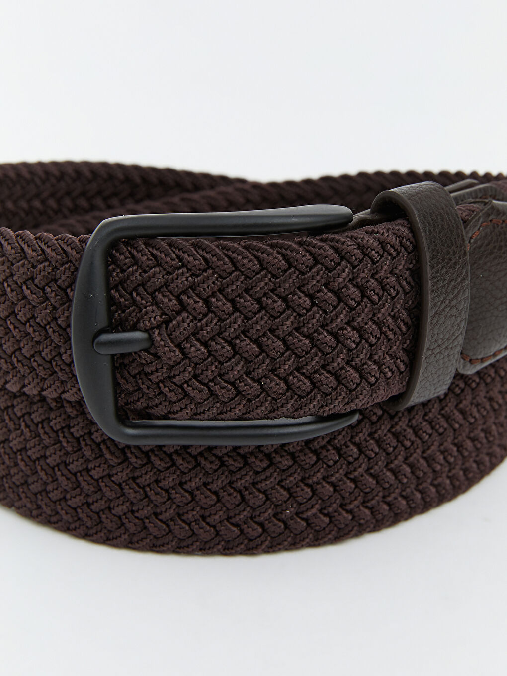 Kahverengi Örgü Desenli Erkek Kemer-3