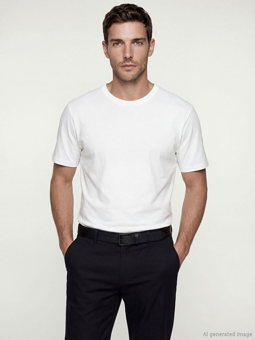 Siyah Deri Görünümlü Erkek Kemer 