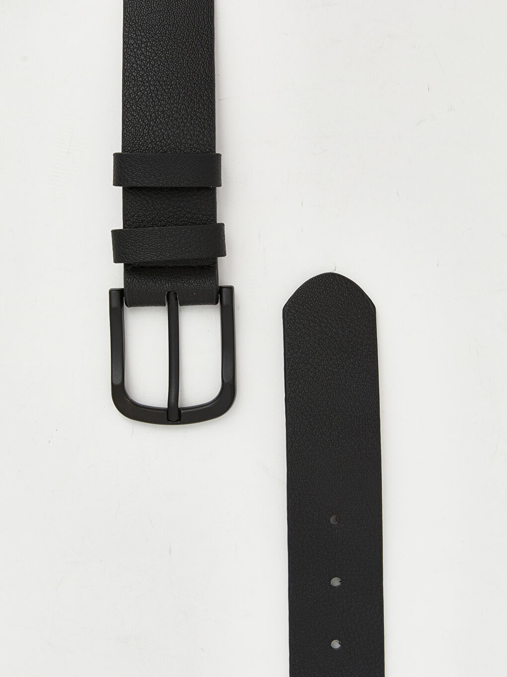 Siyah Deri Görünümlü Erkek Kemer-2