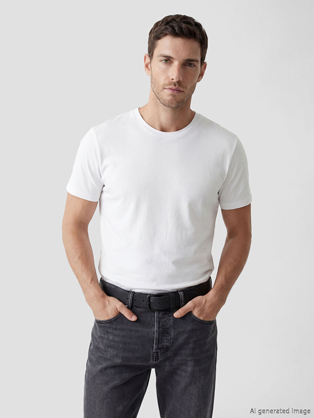 Siyah Deri Görünümlü Erkek Kemer