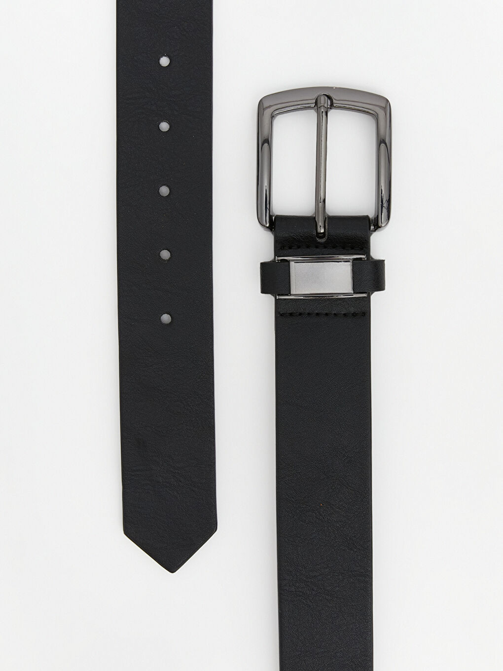 Siyah Deri Görünümlü Erkek Kemer-2