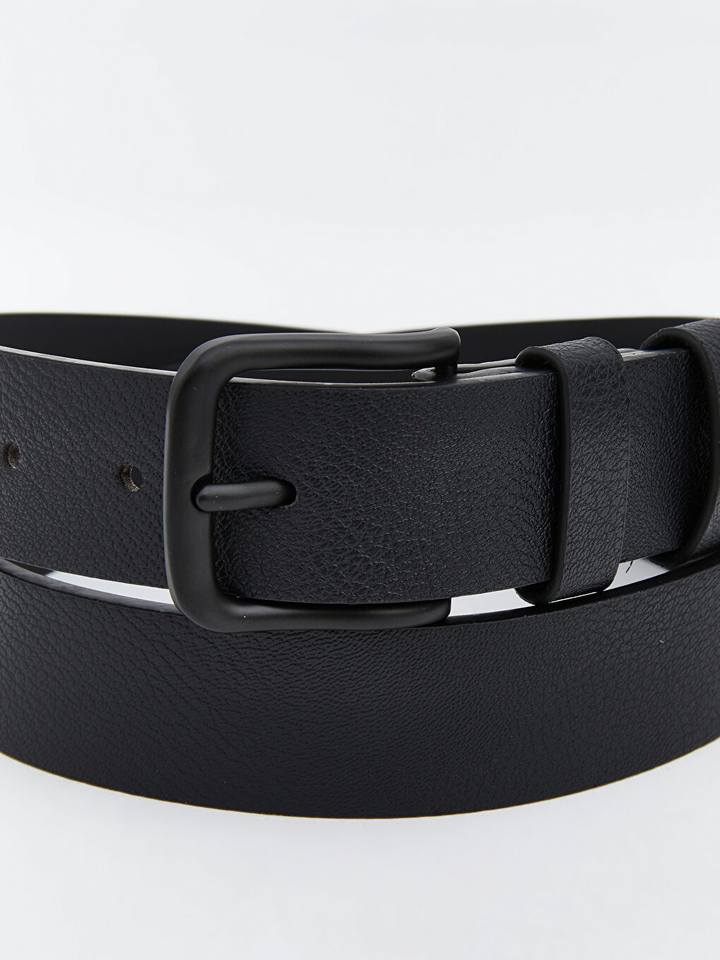 Siyah Deri Görünümlü Erkek Kemer-3