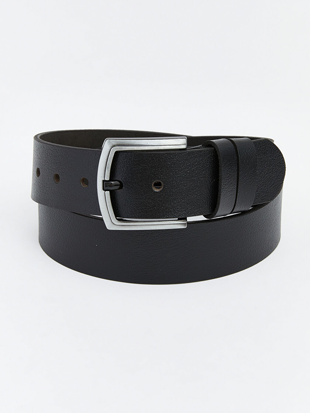 Siyah Deri Görünümlü Erkek Kemer 