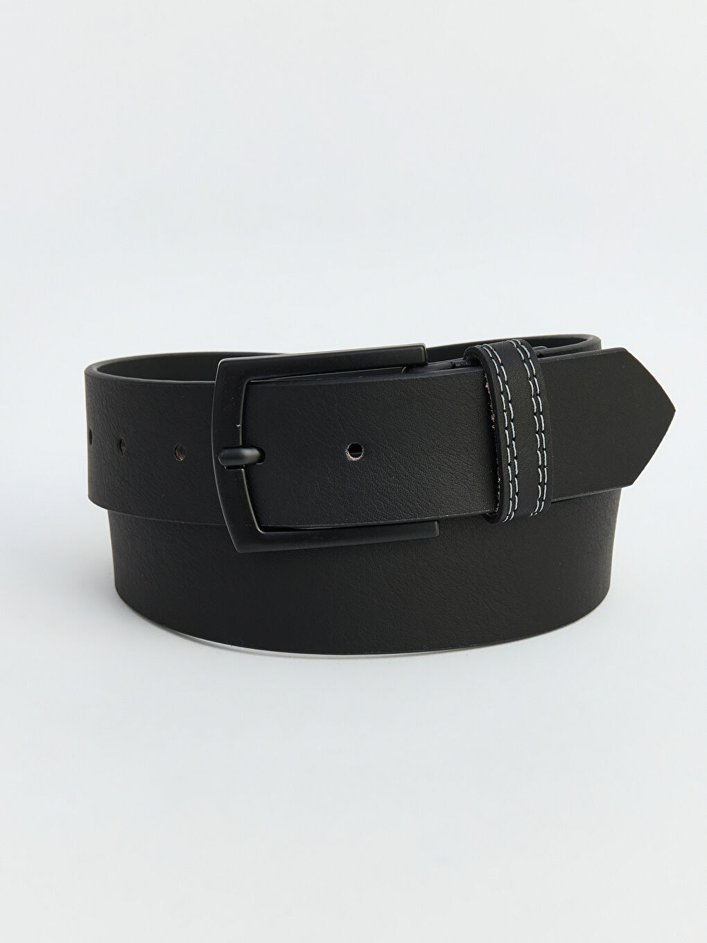 Siyah Deri Görünümlü Erkek Kemer
