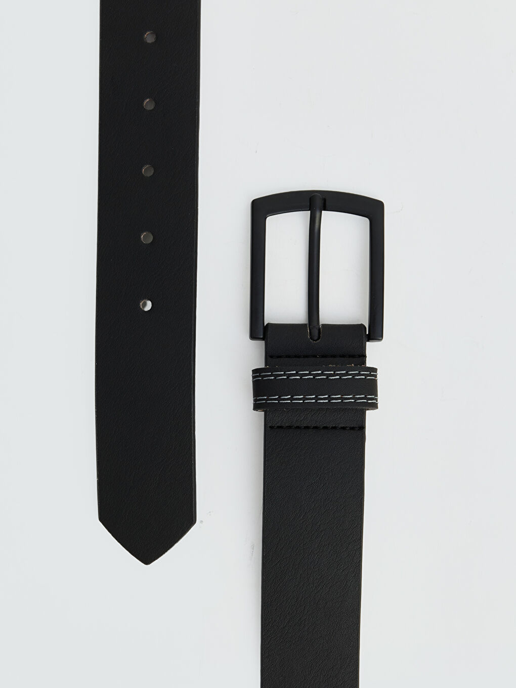 Siyah Deri Görünümlü Erkek Kemer-2