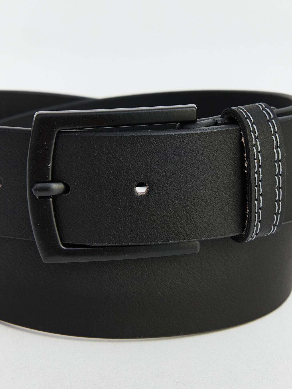 Siyah Deri Görünümlü Erkek Kemer-3