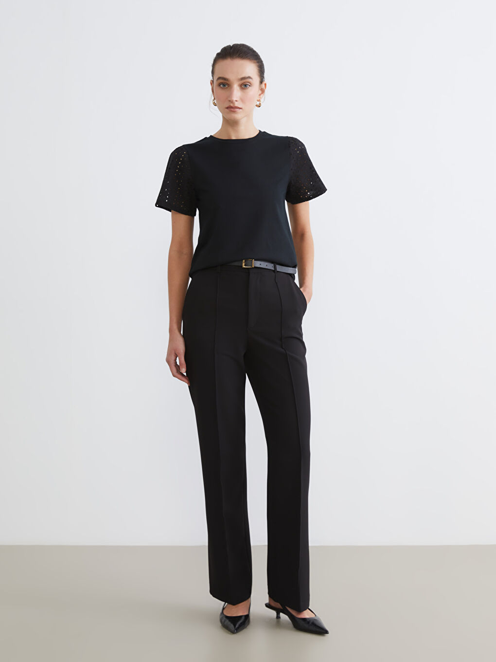 Женщины Черный Блузка-1