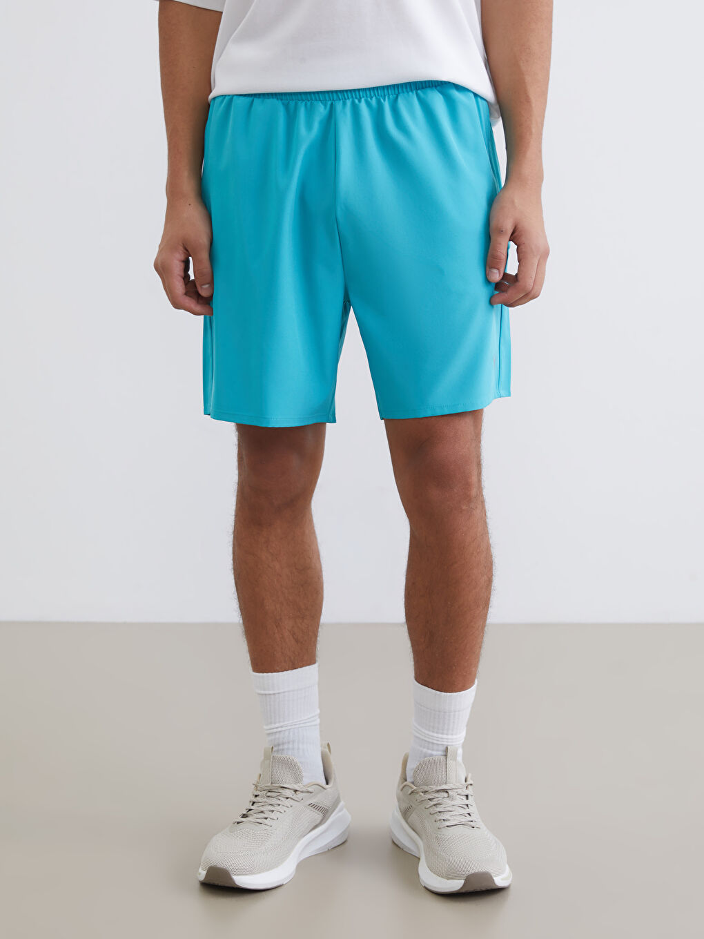 Turkuaz Standart Kalıp Rafael Nadal Baskılı Erkek Şort-1