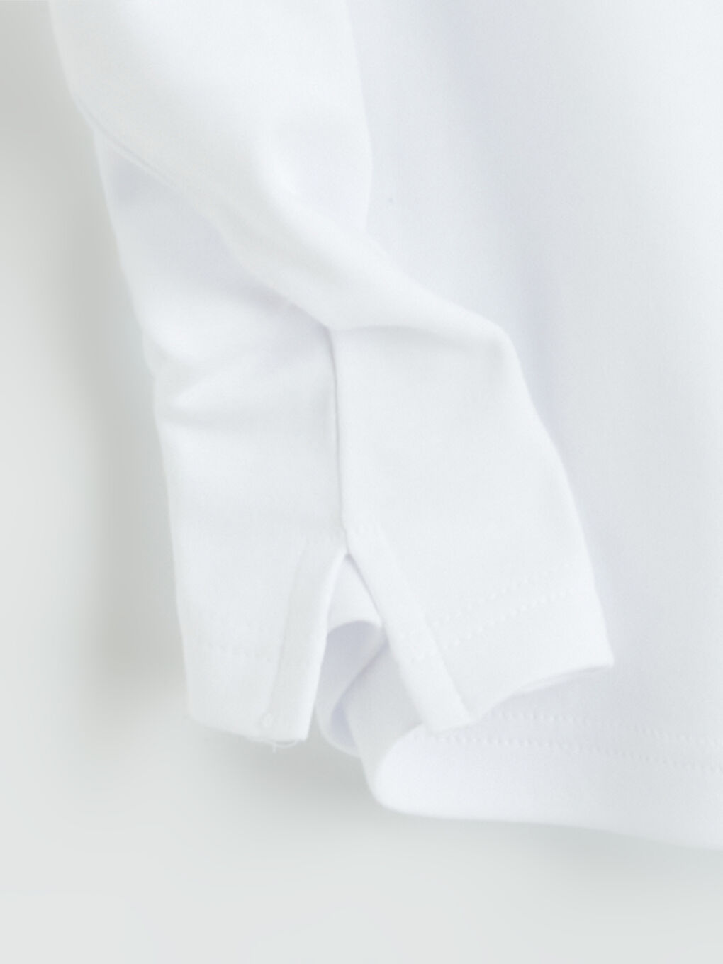 Beyaz Bisiklet Yaka Penye Erkek Tişört-5