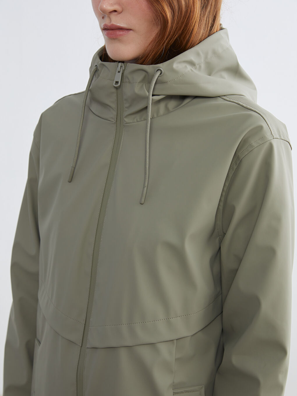 Frau KHAKI Regenmantel-3