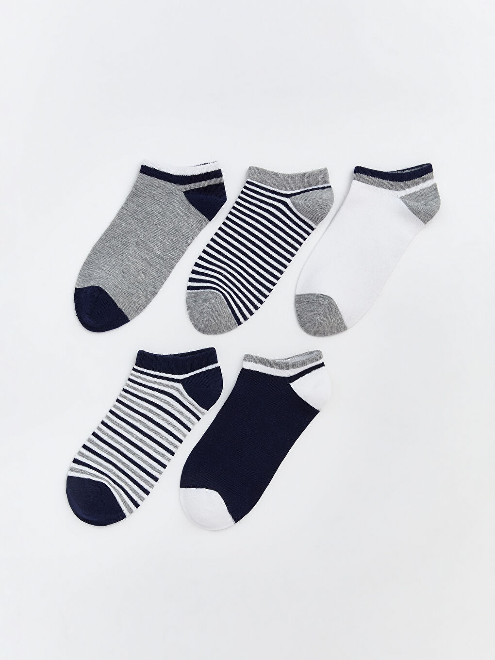 Karışık Çizgili Erkek Çocuk Patik Çorap 5'li