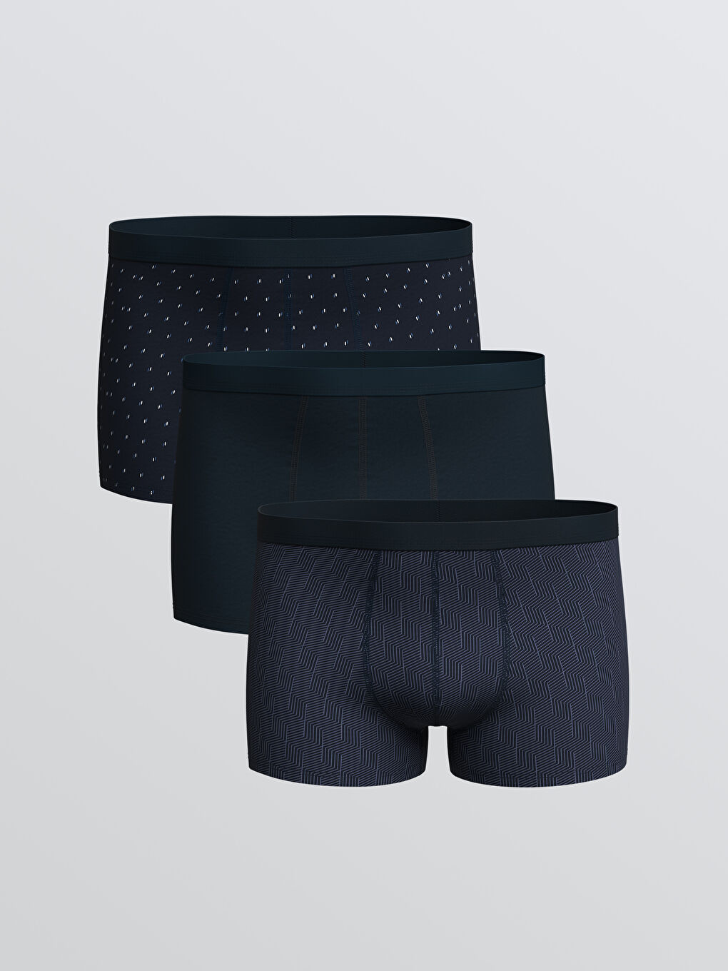 Lacivert  Standart Kalıp Pamuklu Esnek Erkek Boxer 5'li