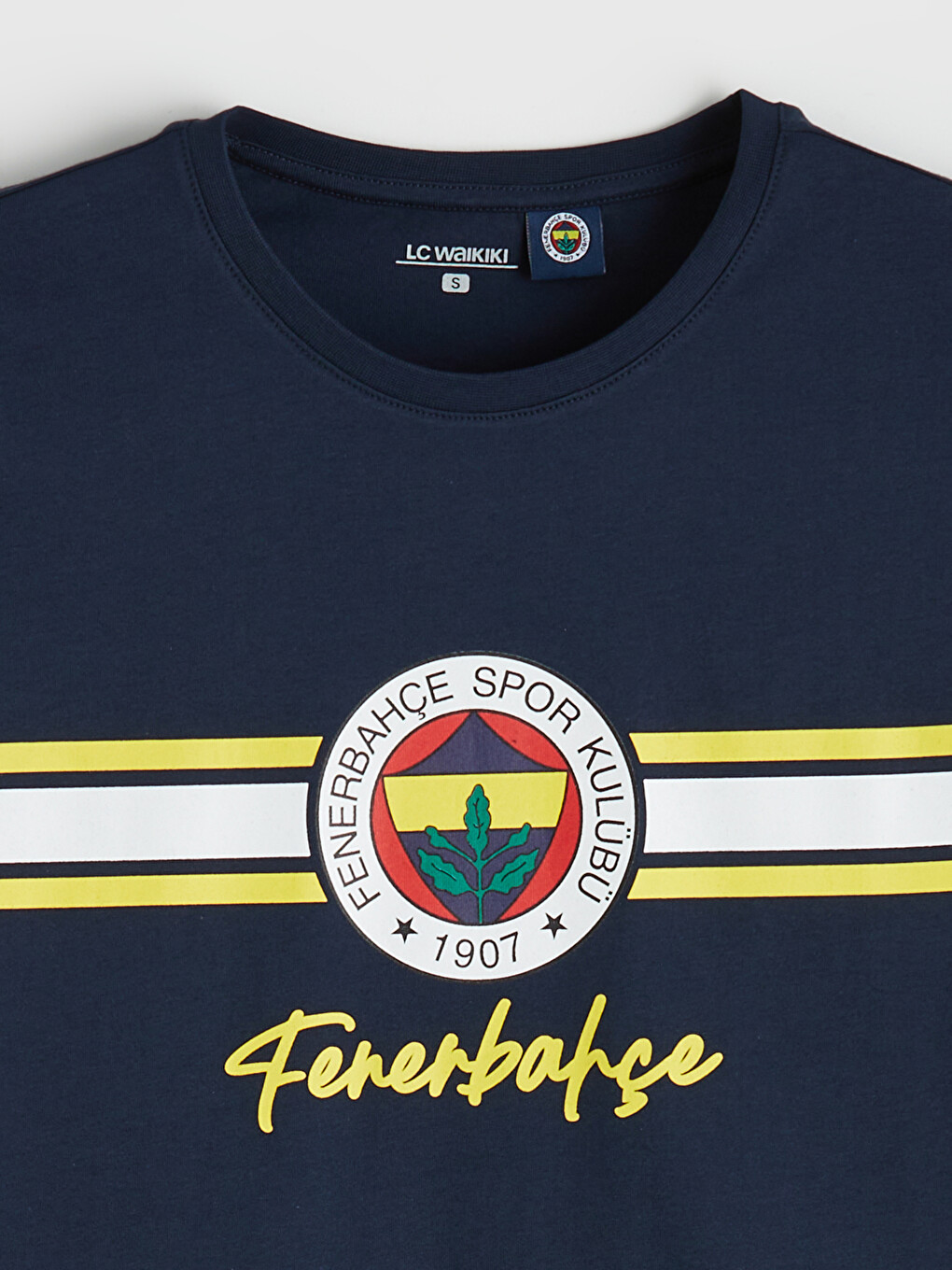 Lacivert Bisiklet Yaka Fenerbahçe Baskılı Erkek Pijama Üst-1