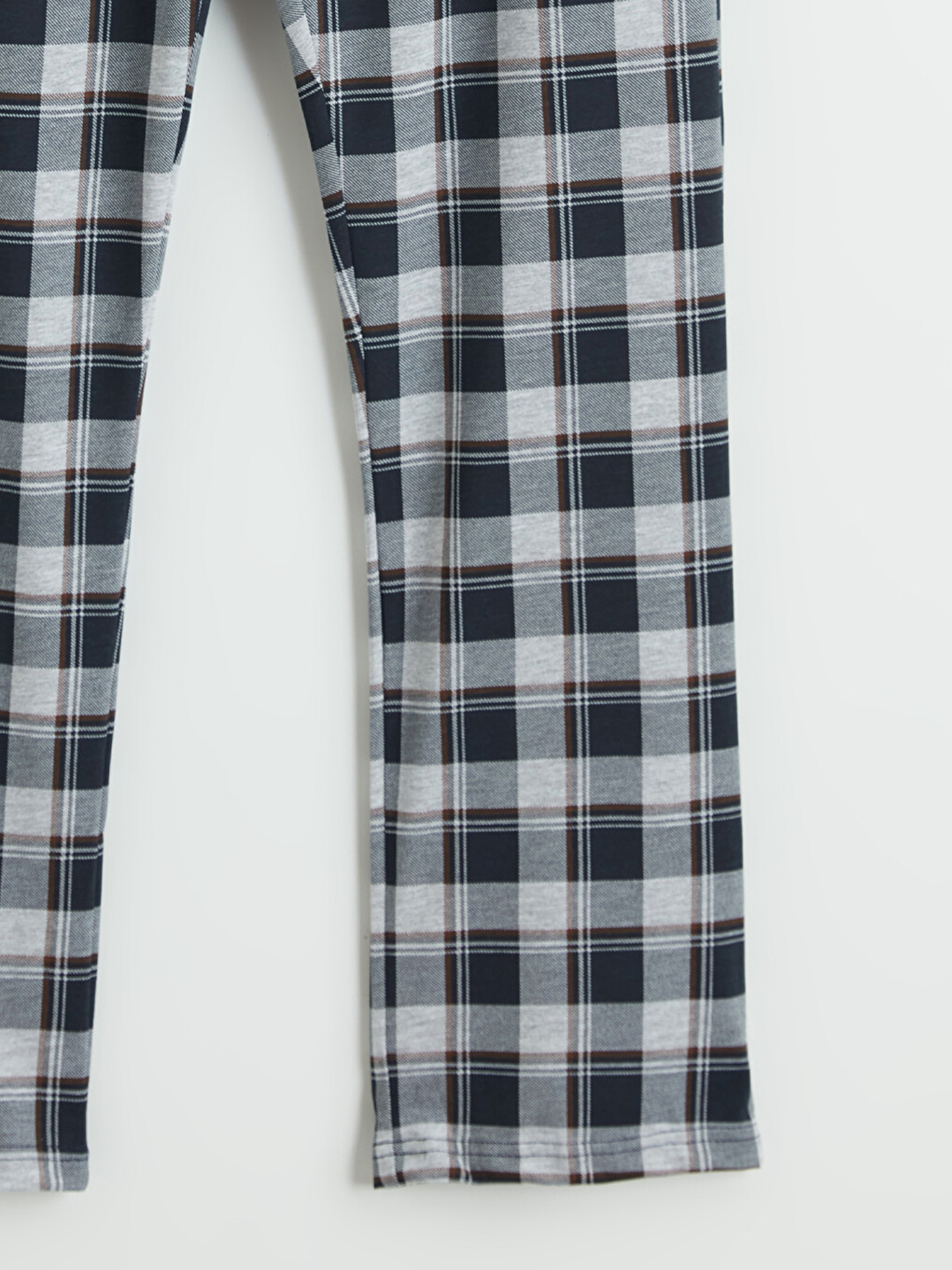 Gri Regular Fit Ekose Erkek Pijama Altı-1