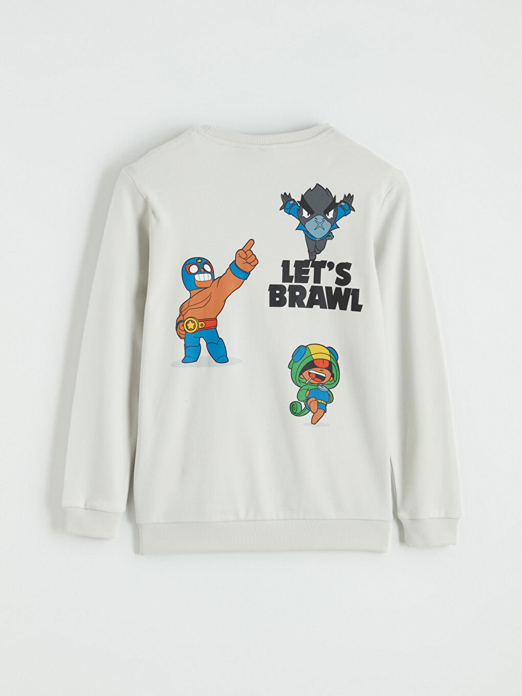 Bej Brawl Stars Baskılı Erkek Çocuk Sweatshirt-3