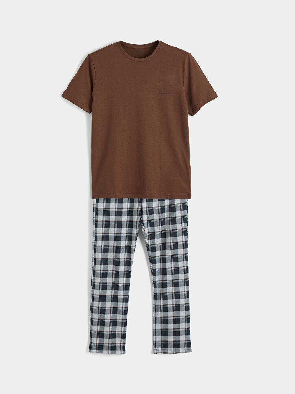 Gri Standart Kalıp Erkek Pijama Takımı-4