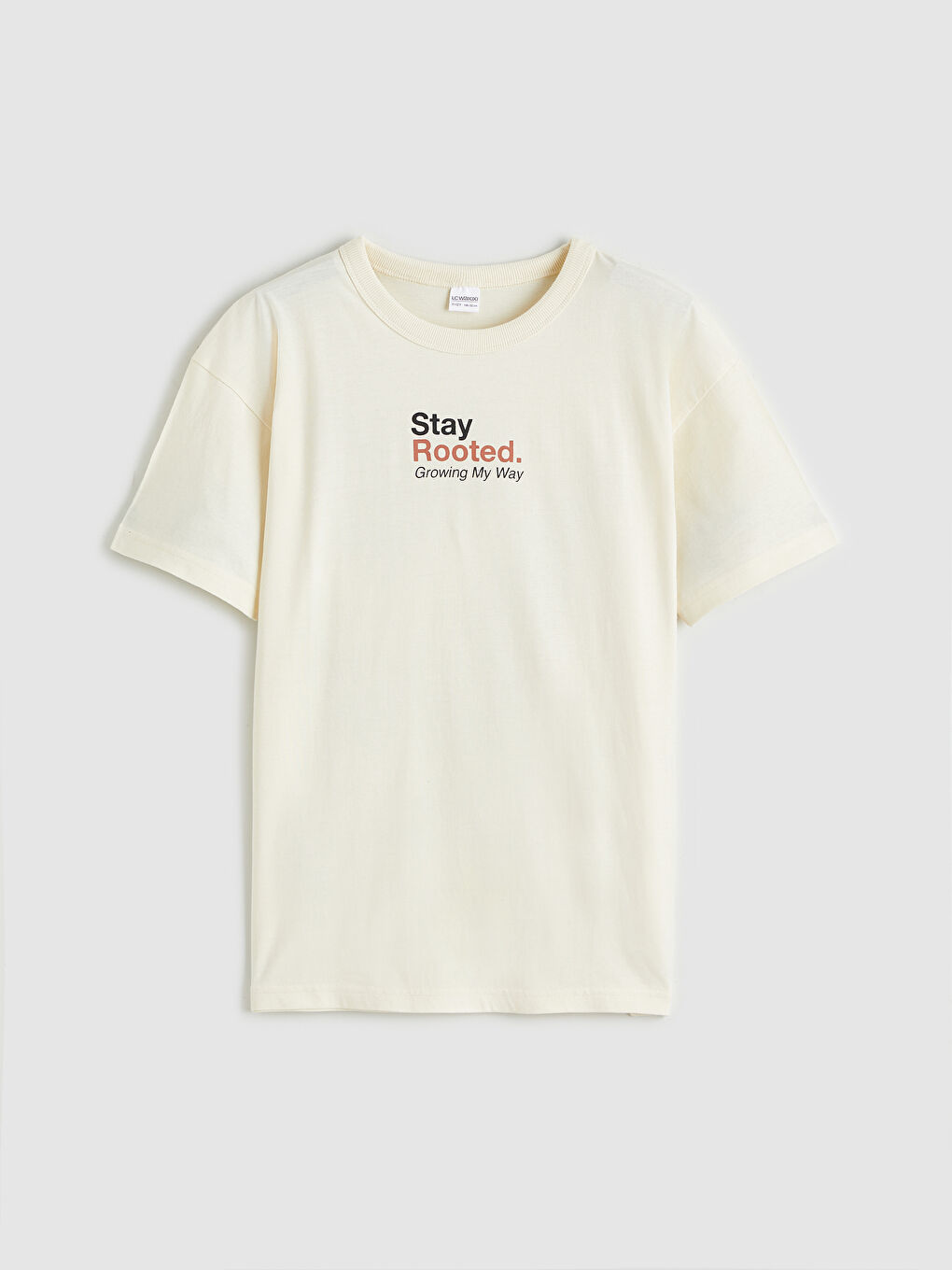 Bej Bisiklet Yaka Baskılı Erkek Çocuk Tişört