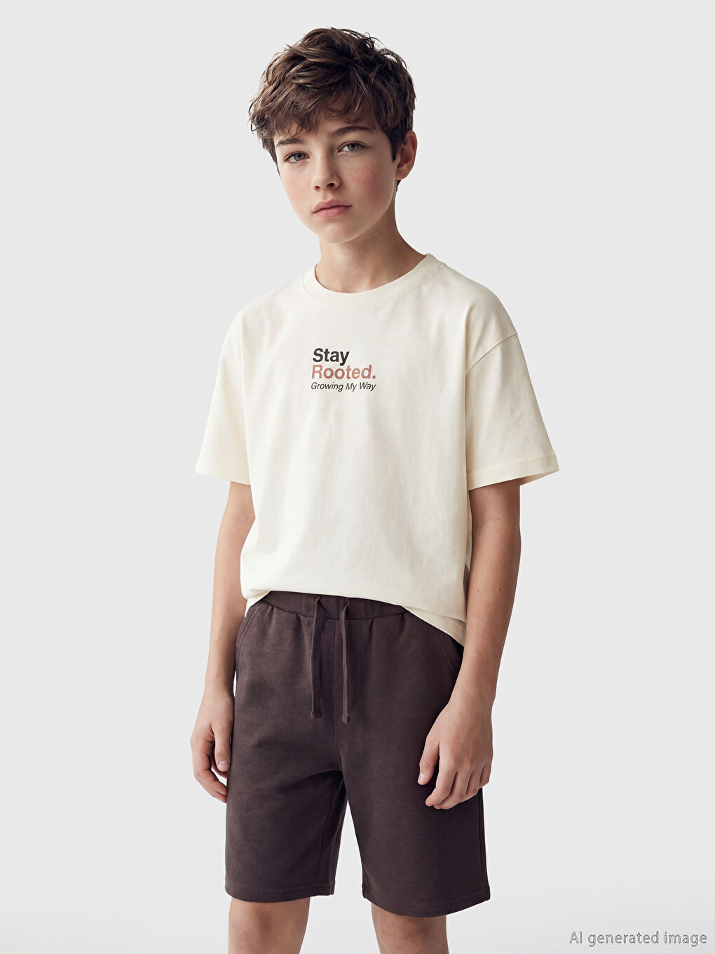 Crew Neck Printed Boys' T-Shirt-1