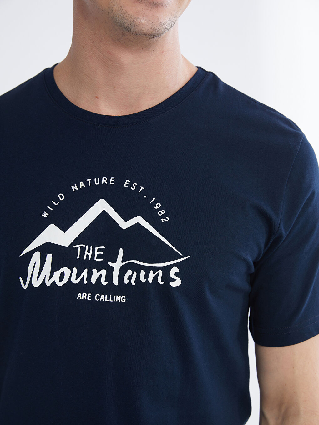 Lacivert Standart Kalıp Baskılı Erkek Pijama Takım-2