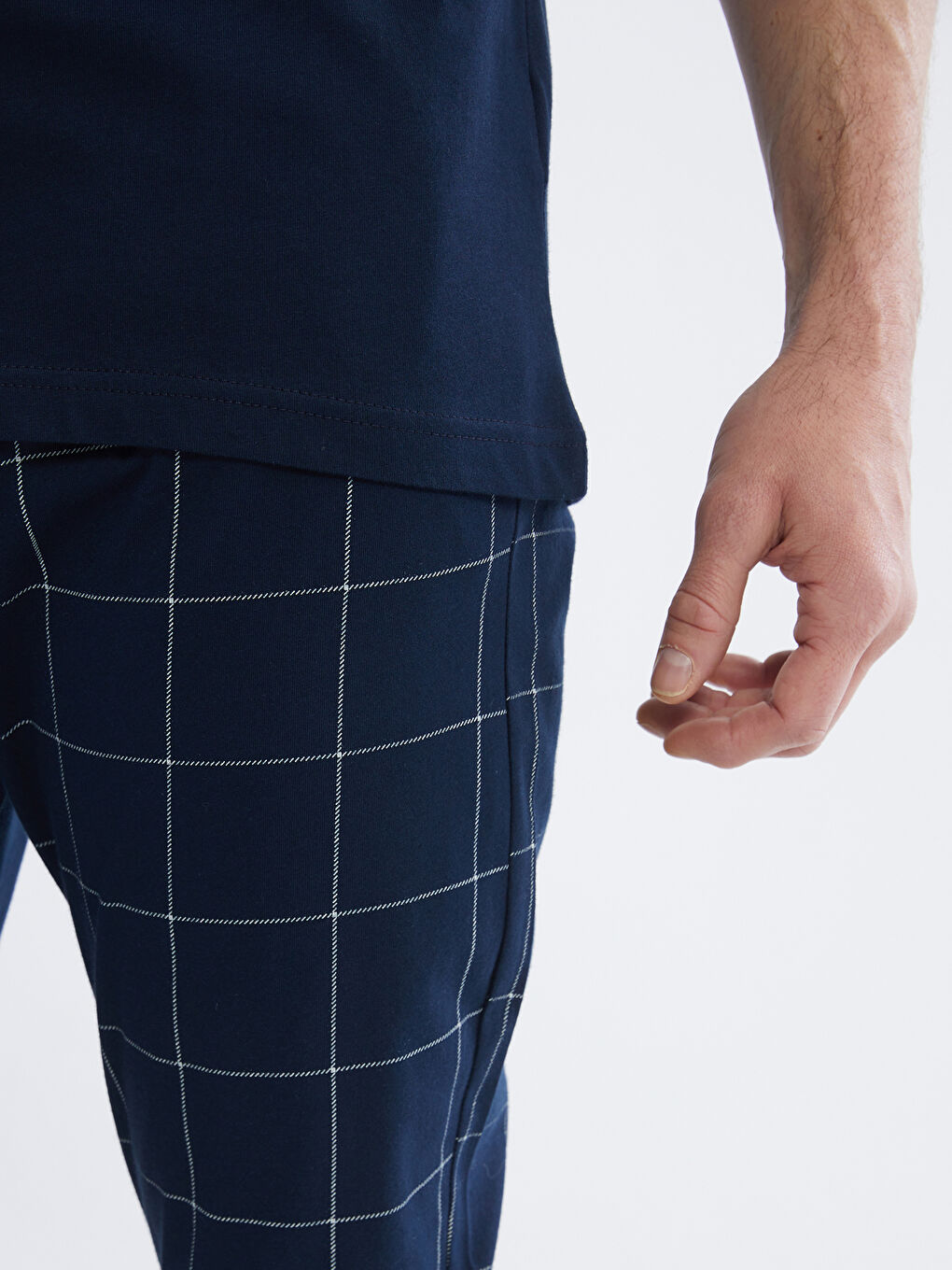 Lacivert Standart Kalıp Baskılı Erkek Pijama Takım-3