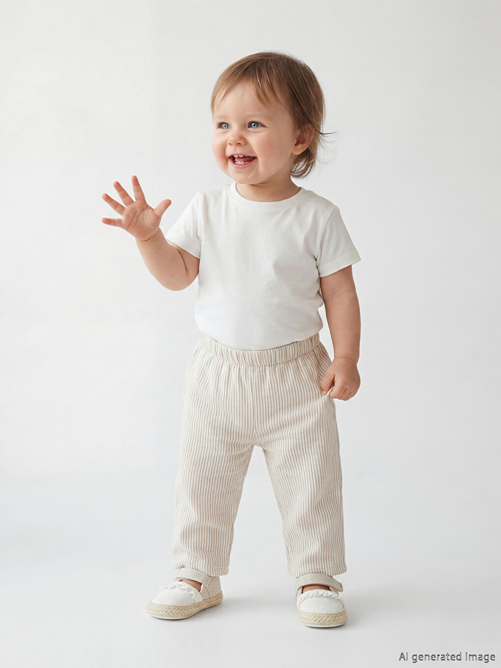 LCW baby Kahverengi Geniş Paça Kız Bebek Pantolon