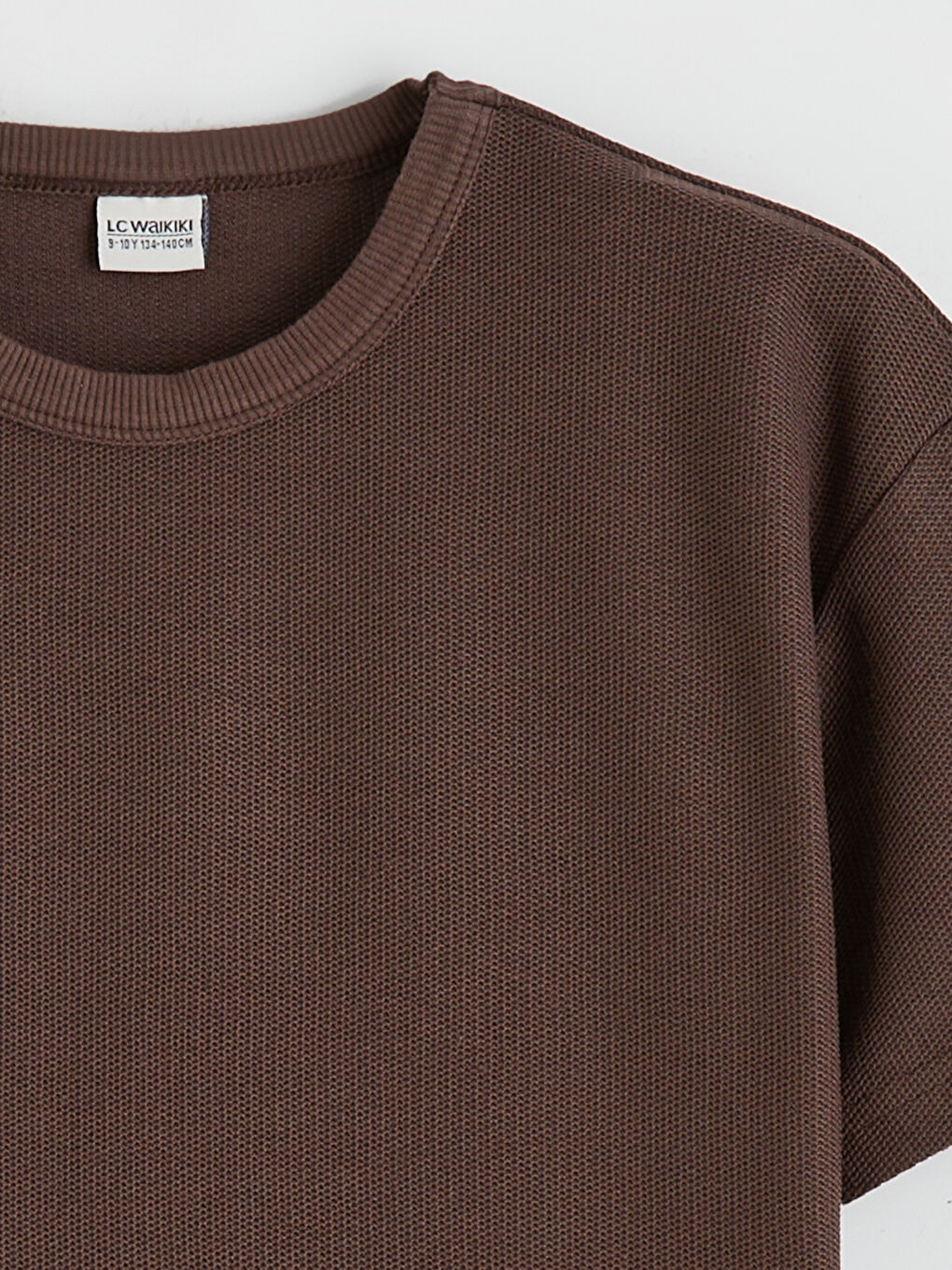 Kahverengi Bisiklet Yaka Erkek Çocuk Tişört-1