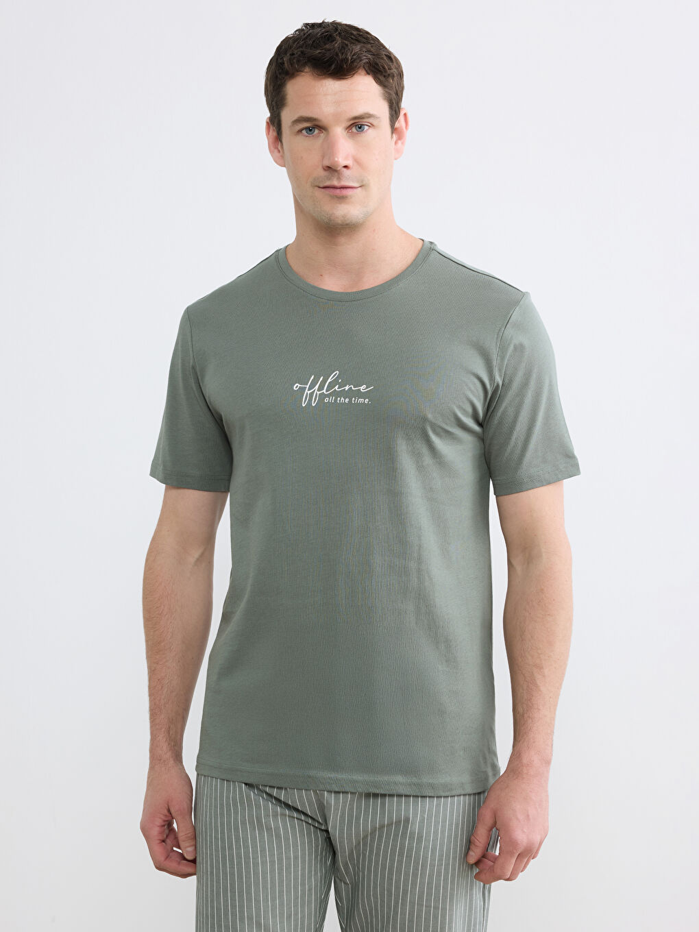 მამაკაცები მწვანე პიჟამის ნაკრები-1