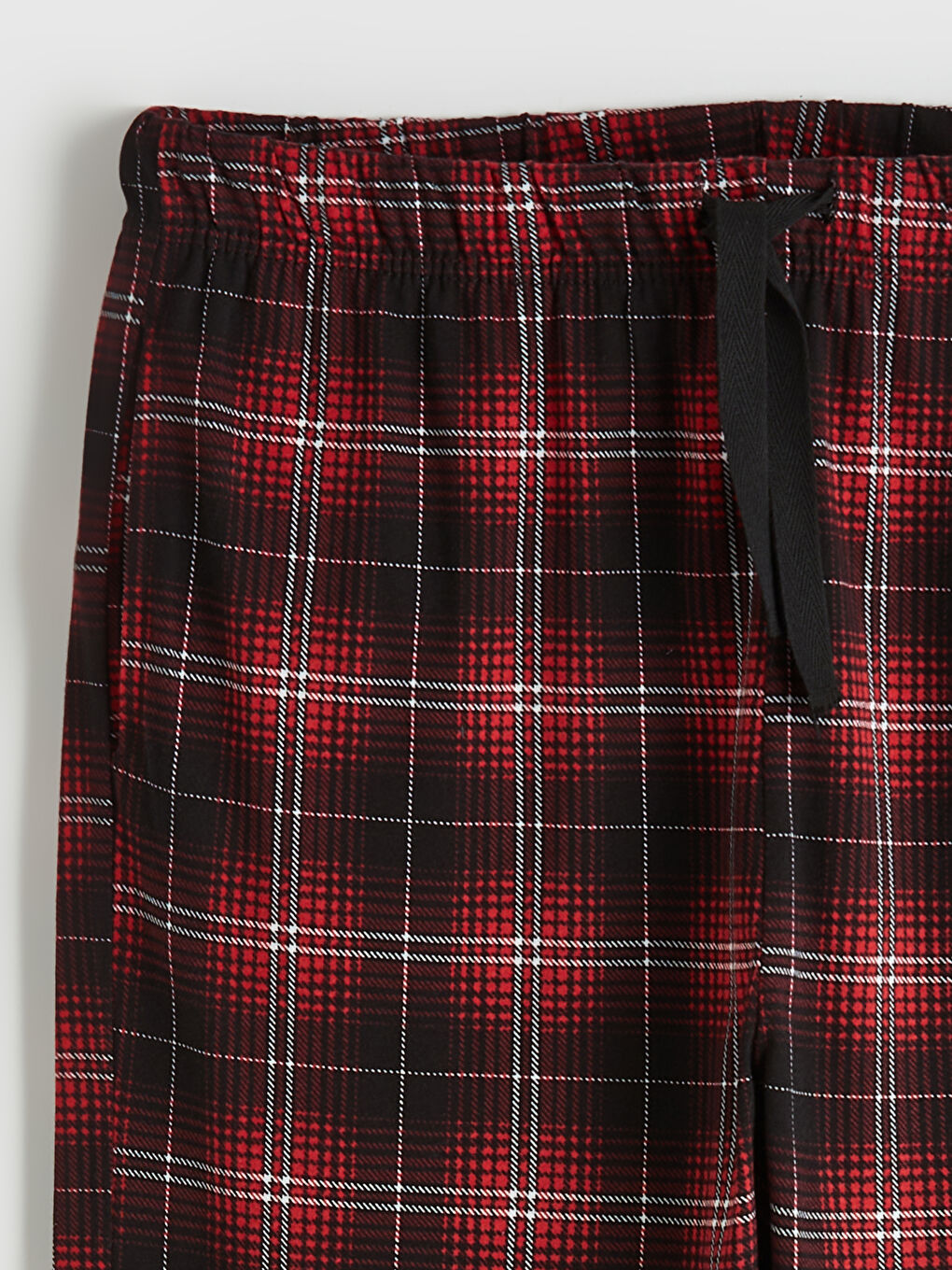 Bordo  Standart Kalıp Ekose Baskılı Erkek Pijama Takım-4