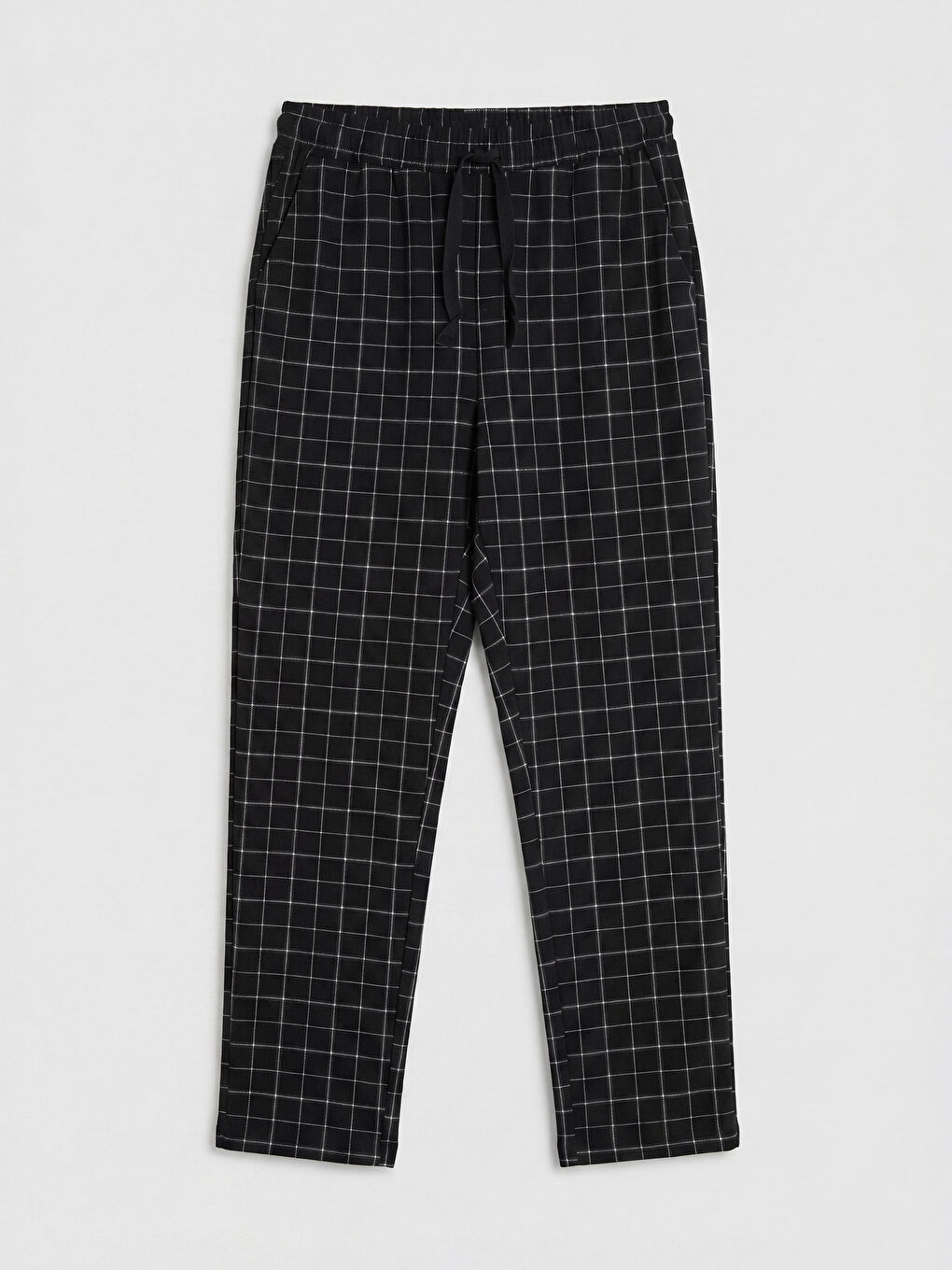 Siyah Regular Fit Ekose Erkek Pijama Takım-2