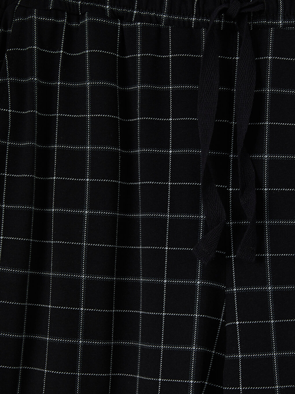 Siyah Regular Fit Ekose Erkek Pijama Takım-5