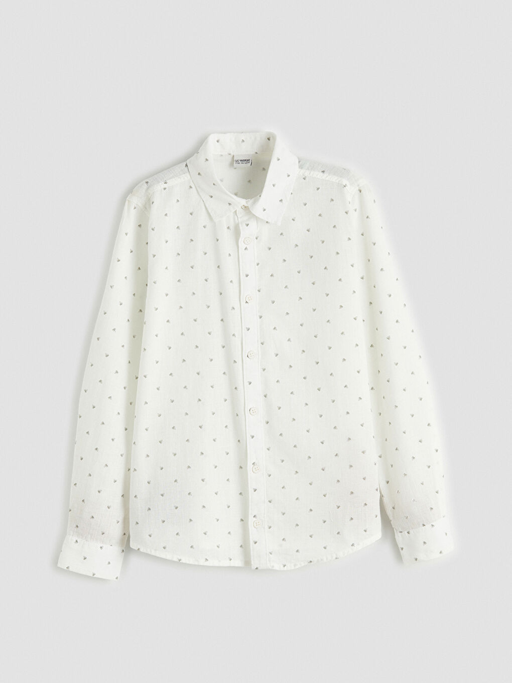 Gri Uzun Kollu Desenli Erkek Çocuk Gömlek