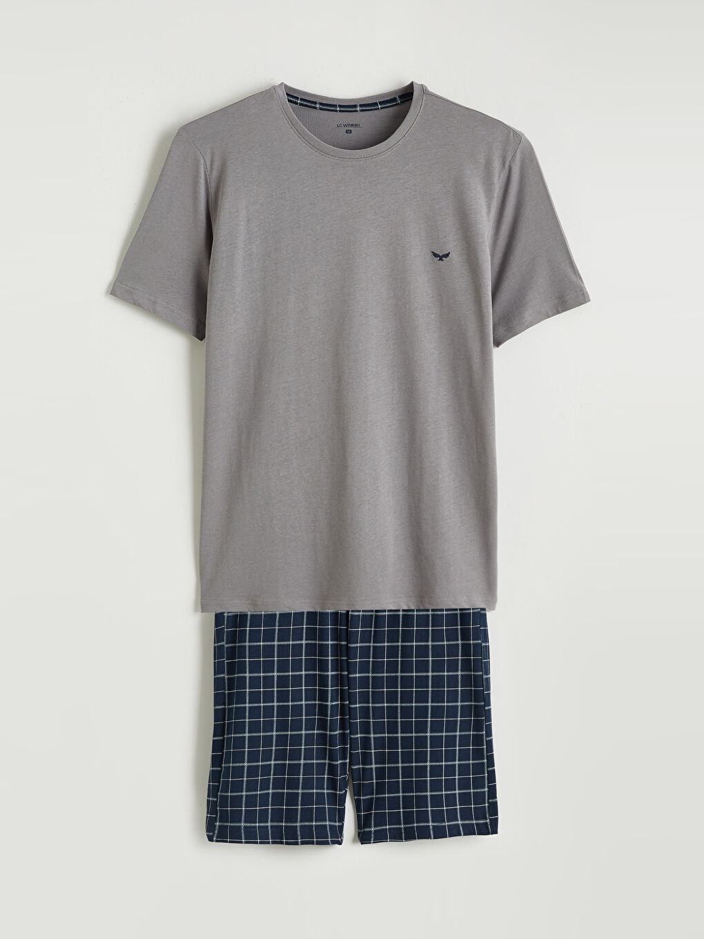 Lacivert Standart Kalıp Erkek Şortlu Pijama Takımı-4