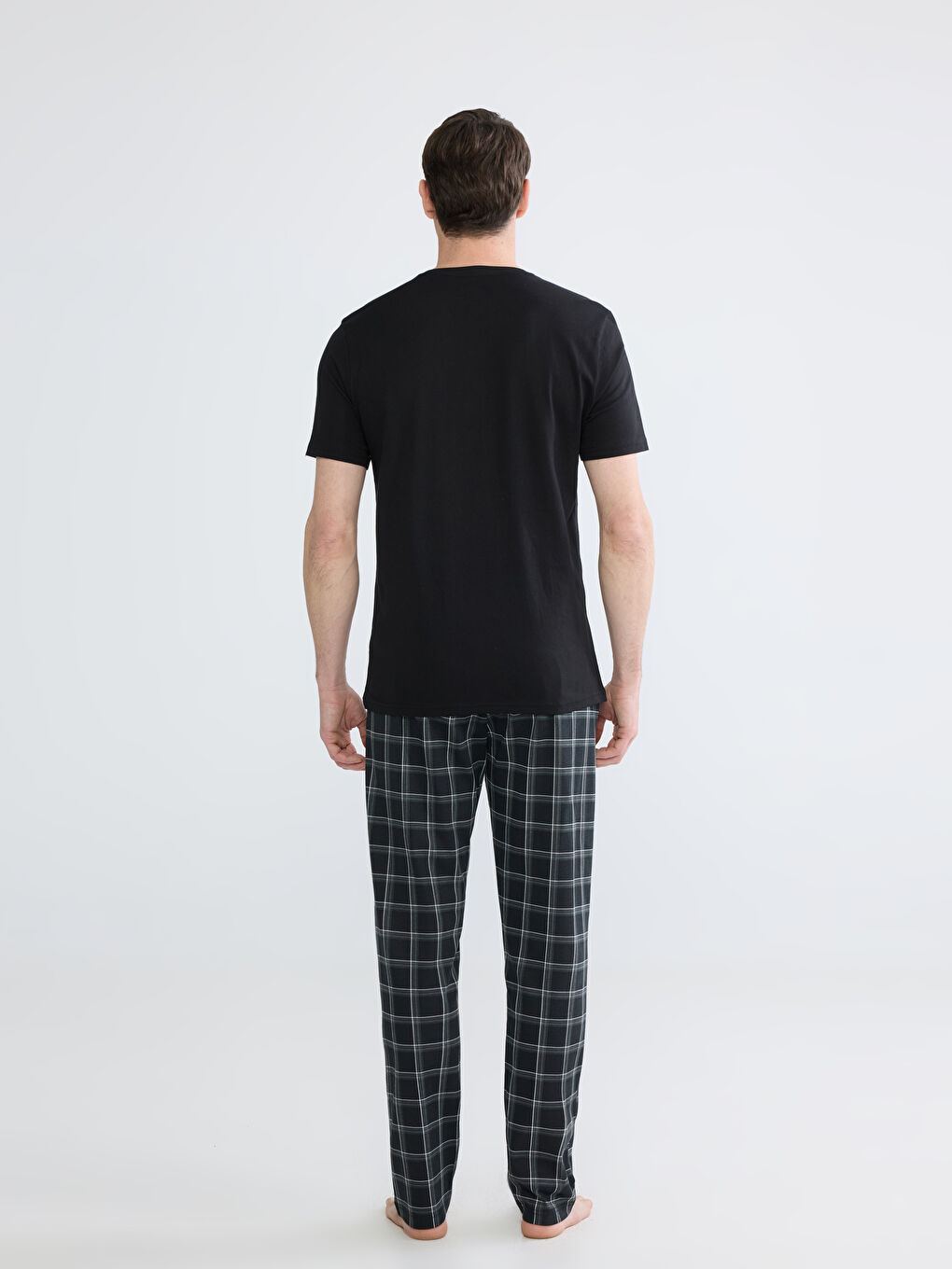 Siyah Standart Kalıp Erkek Pijama Takımı-3