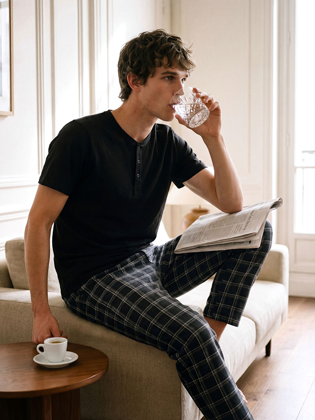 Классический крой мужской пижамный комплект