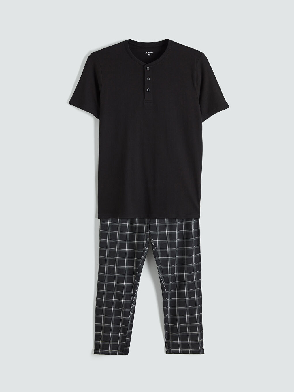 Siyah Standart Kalıp Erkek Pijama Takımı-4